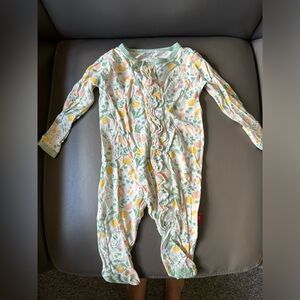 Vegetable Floral Ruffle MagneticMe Onesie - Modal fabric - Newborn 5-8lbs